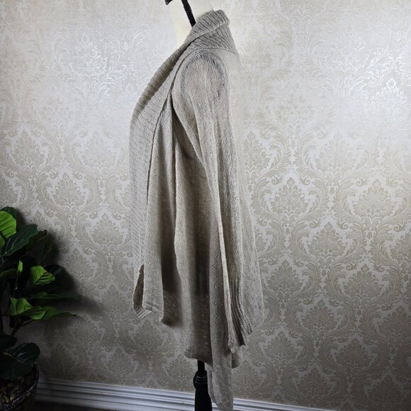 Alfani Size Medium "Summer Straw" Open Front Asymetric Cardigan No Closure NWT - Picture 5 of 14